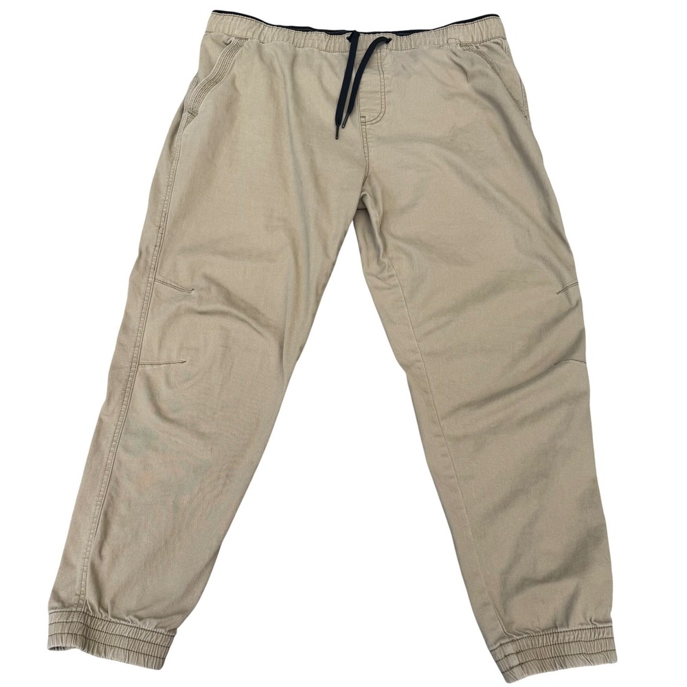 Plugg Men's Jogger Pants Khaki Tan Articulated Knee Casual‎ Comfortable XL